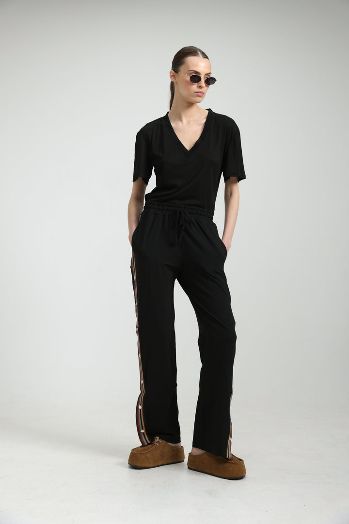 Popper Black/Brown Joggers