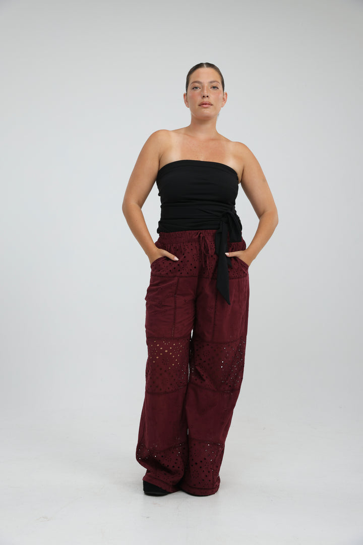 Willow Wine Strapless Top