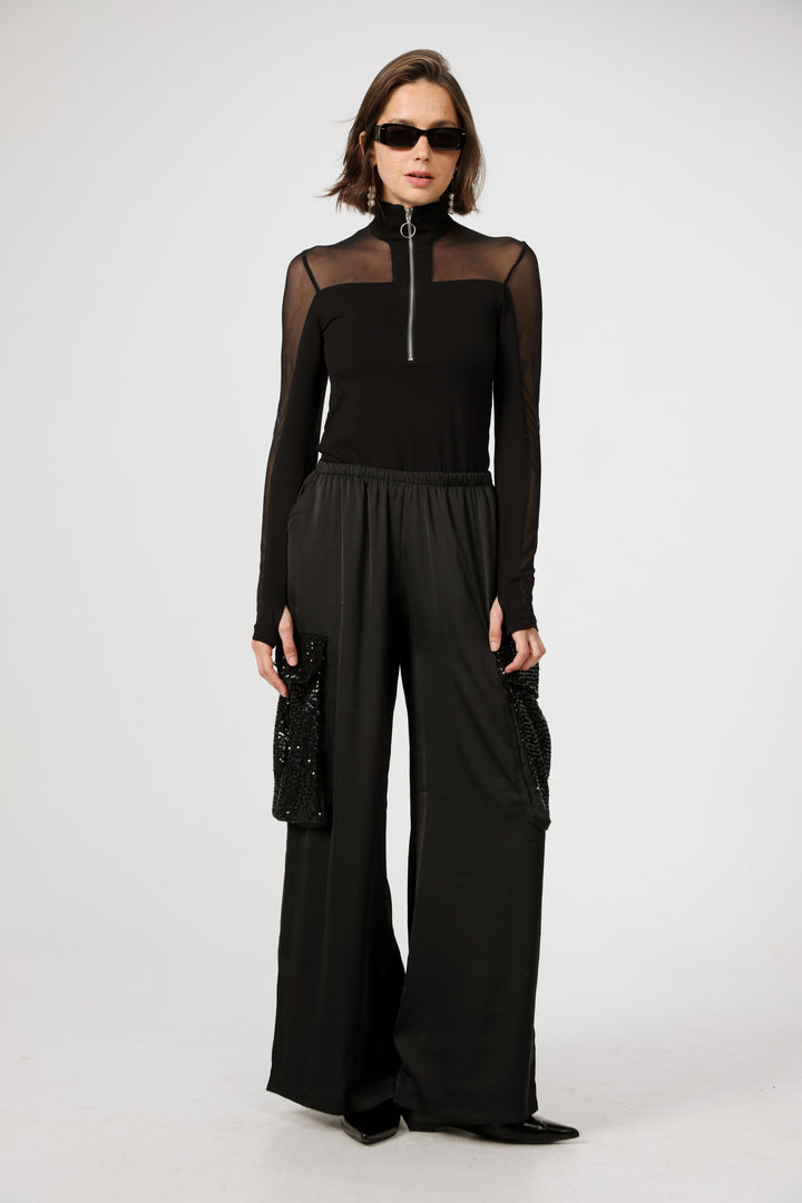 Confetti Black Cargo Bottoms