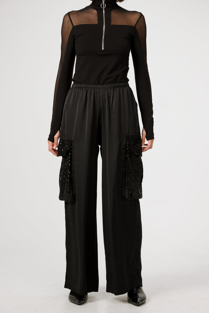 Confetti Black Cargo Bottoms