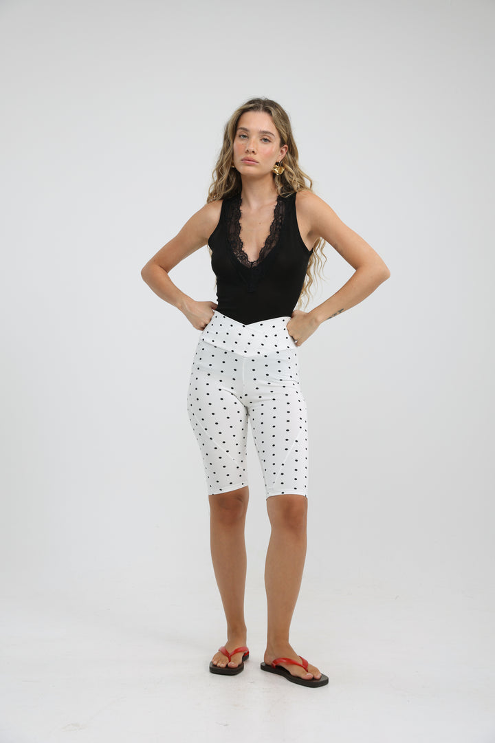 Daniela White Dots Leggings