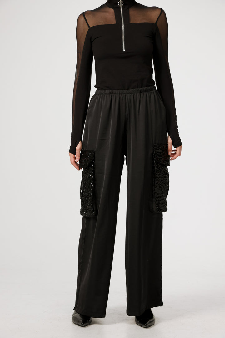 Confetti Black Cargo Bottoms