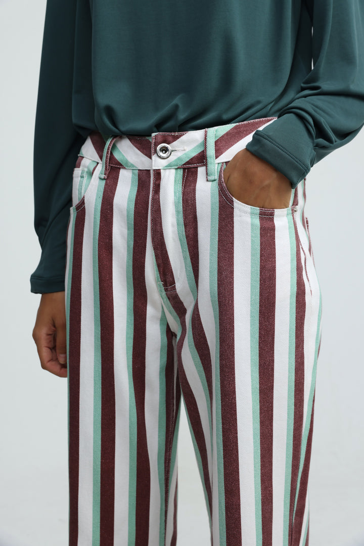 Star 280 Brown/Green Striped Denim