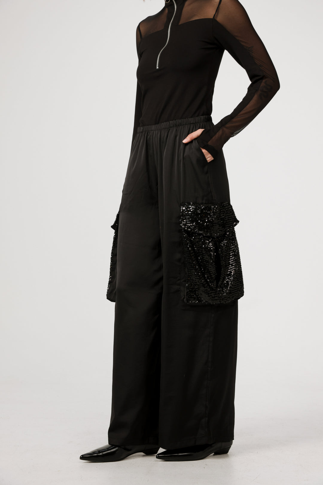 Confetti Black Cargo Bottoms
