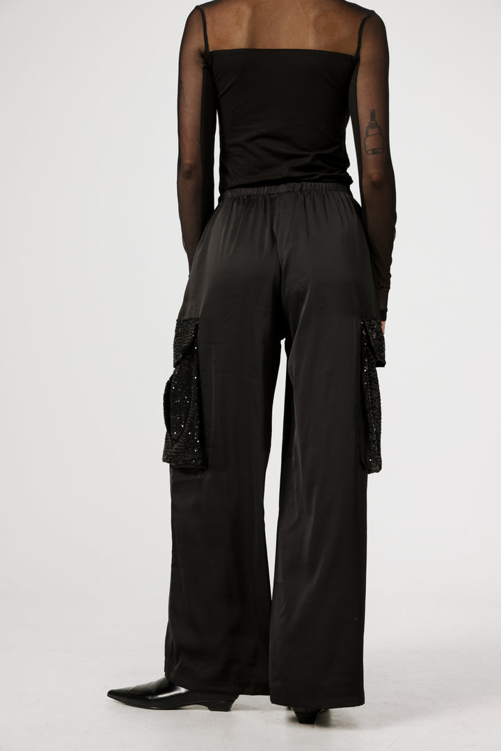 Confetti Black Cargo Bottoms