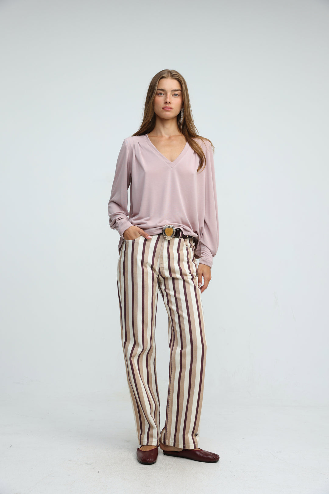 Star 280 Brown/Camel Striped Denim