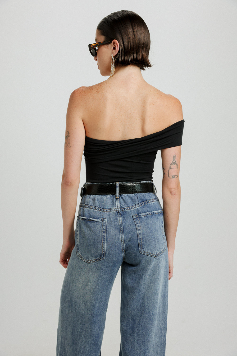 Sure Black One Shoulder Top