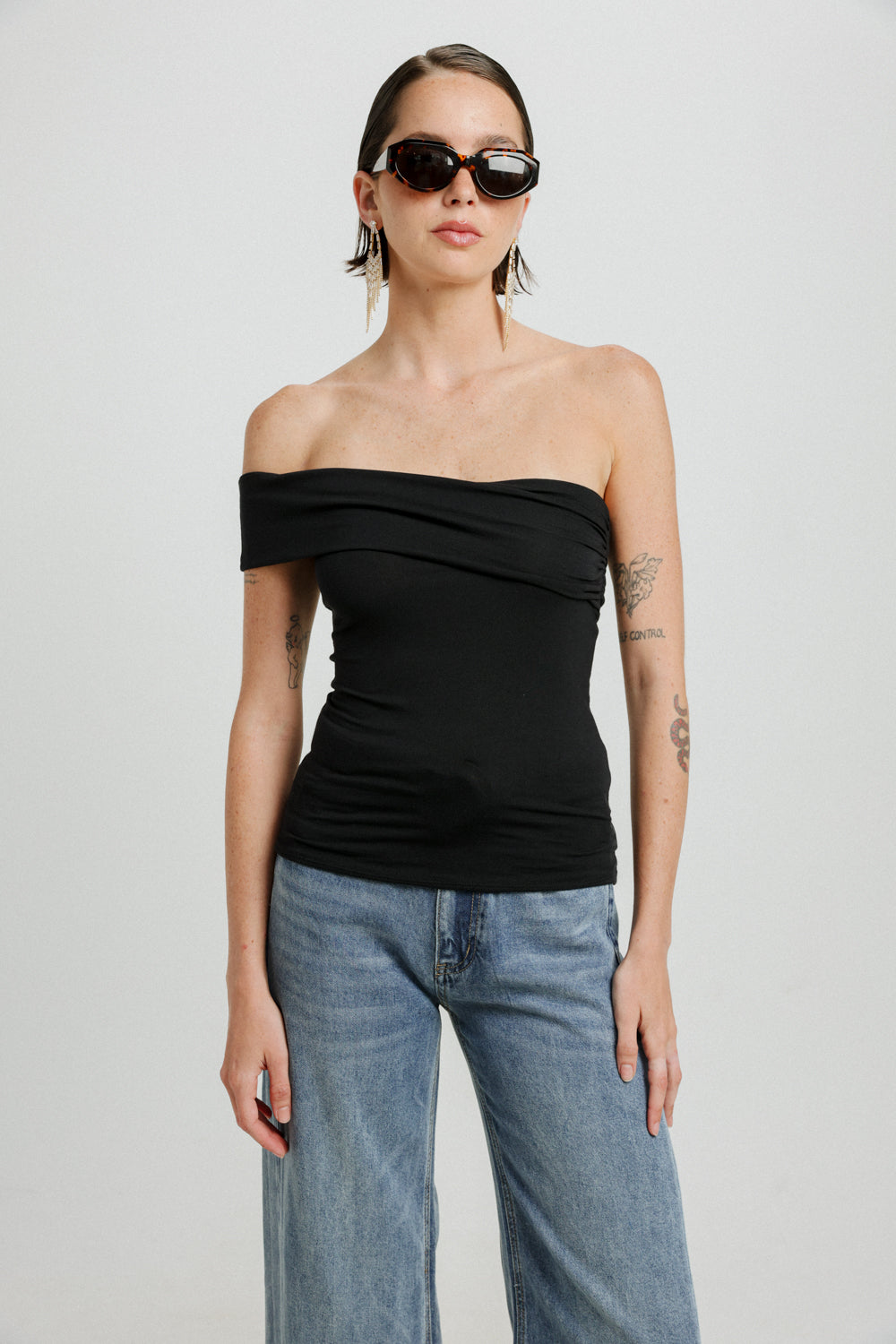 Sure Black One Shoulder Top