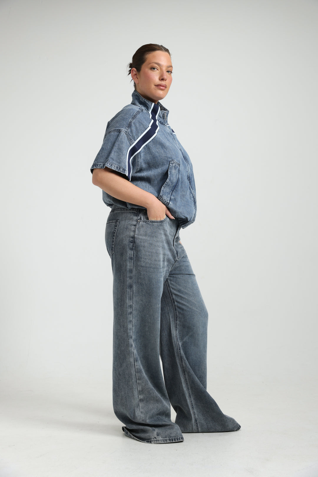 Rocking Light Blue Denim Polo