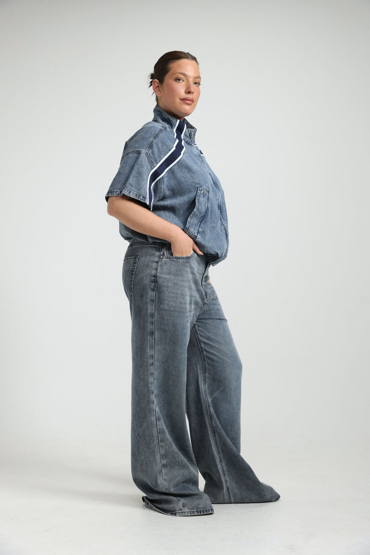 Rocking Light Blue Denim Polo