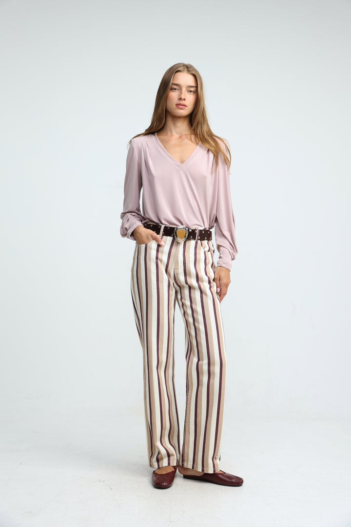 Star 280 Brown/Camel Striped Denim