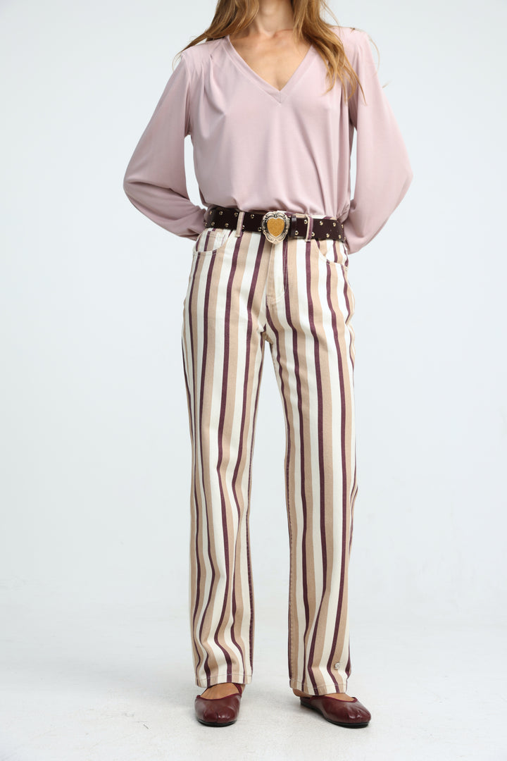 Star 280 Brown/Camel Striped Denim