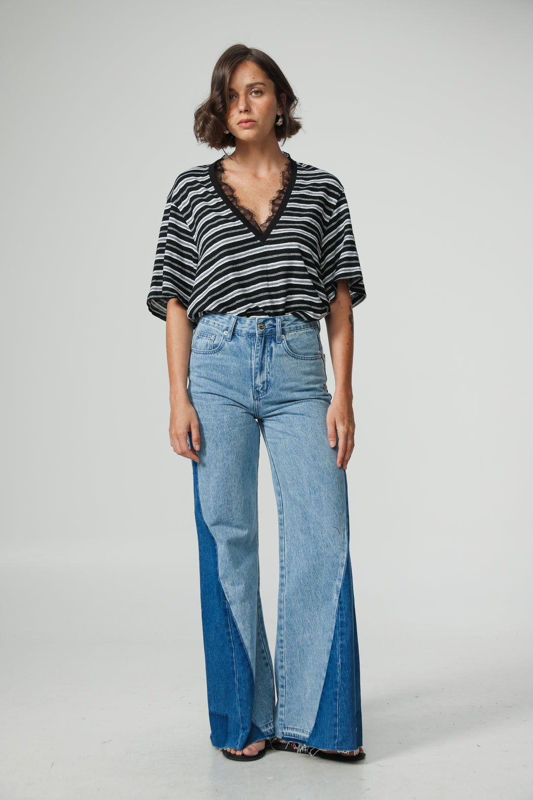 Glow Black Striped T-Shirt