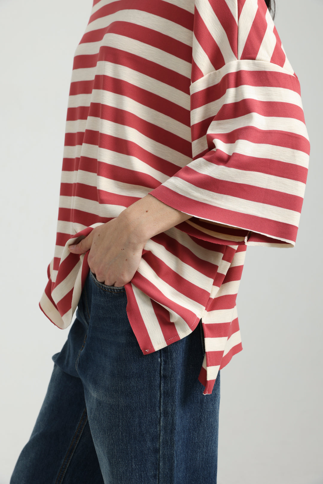 Boyfriend Red Striped T-Shirt