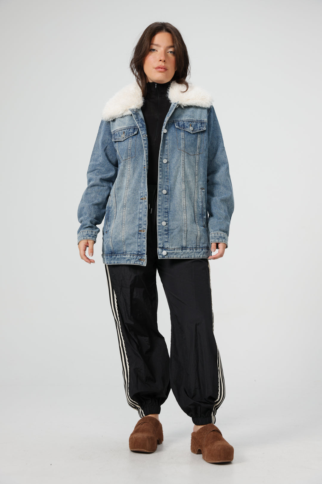 Fur Blue Denim Jacket