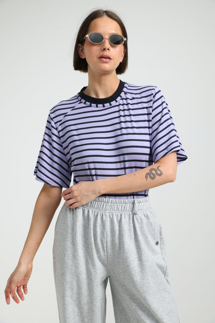 Candy Lilac Striped Bodysuit