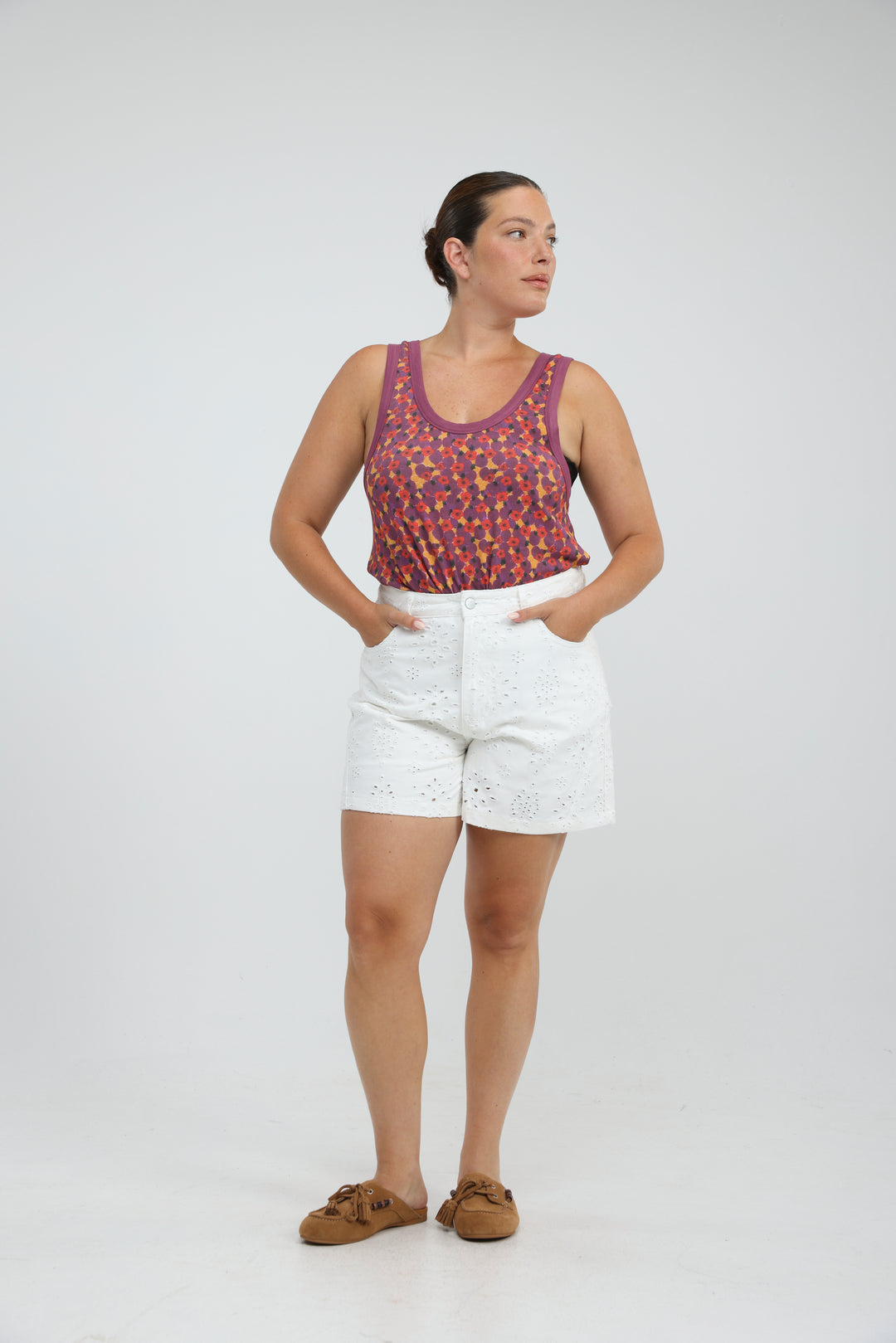 Star 641 White Denim Shorts