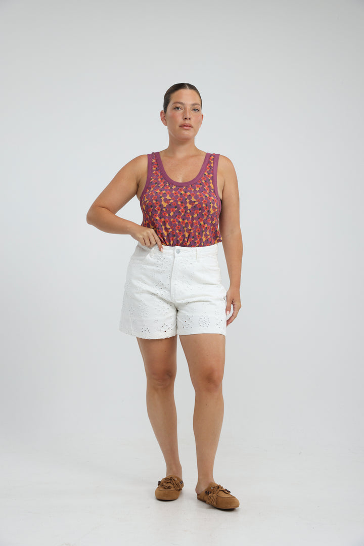Star 641 White Denim Shorts