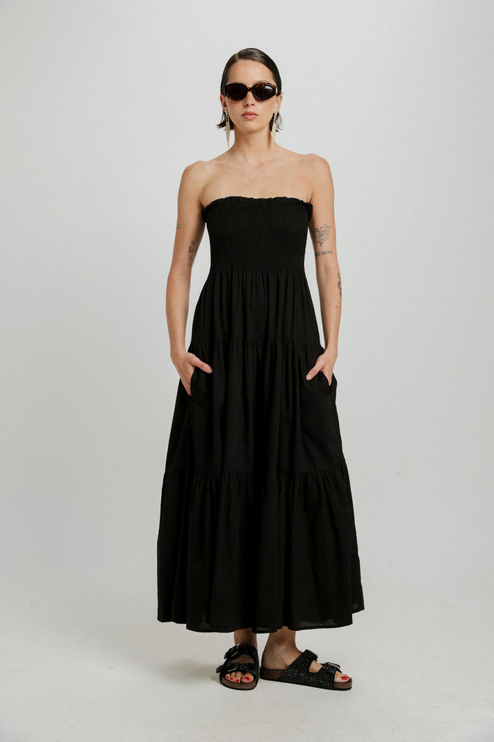 Centara Black Strapless Dress