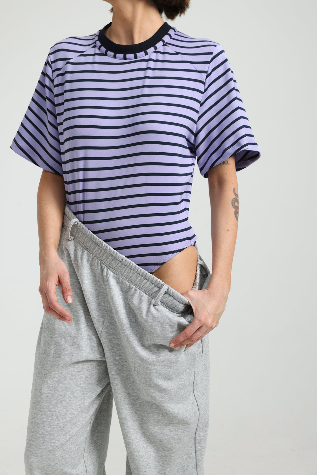 Candy Lilac Striped Bodysuit