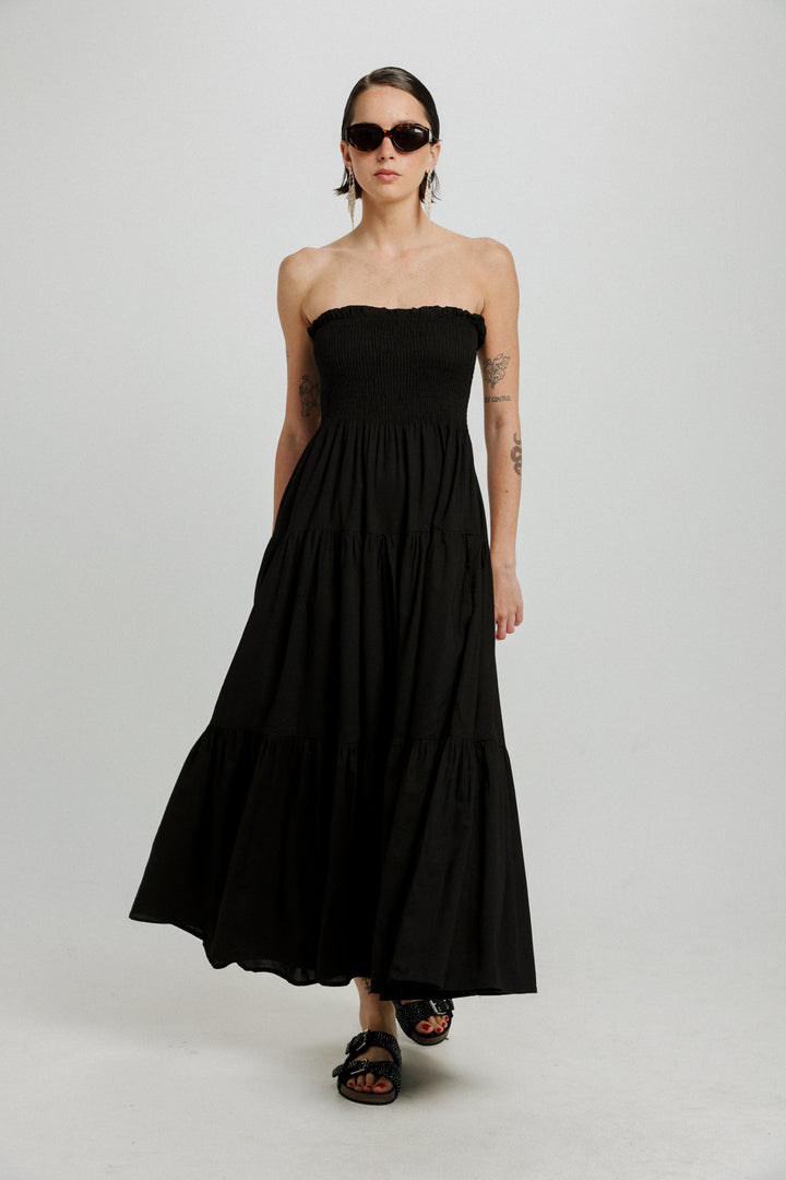 Centara Black Strapless Dress