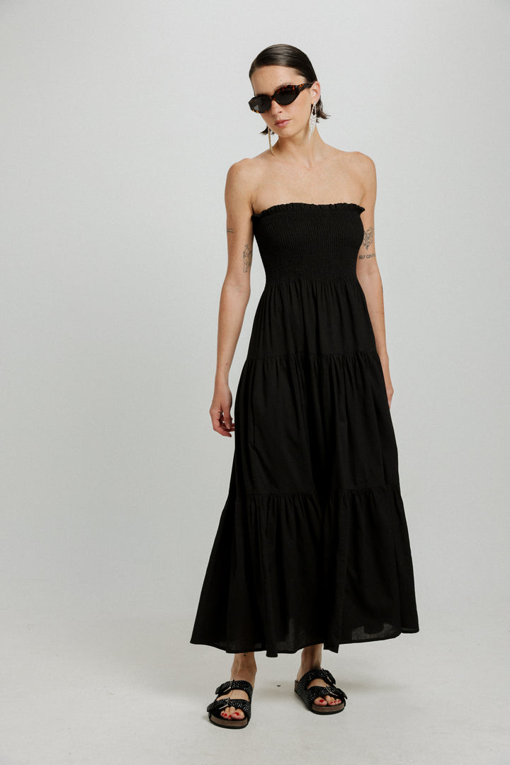 Centara Black Strapless Dress