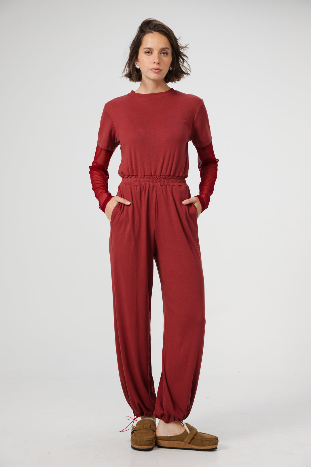 Attached Red Jumpsuit
