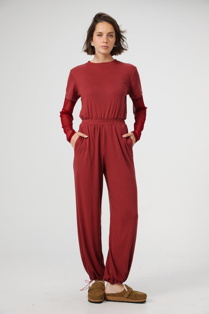 Attached Red Jumpsuit