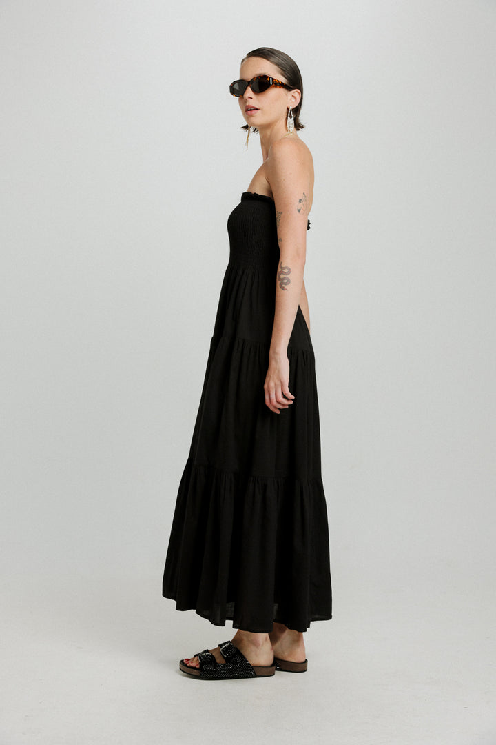 Centara Black Strapless Dress