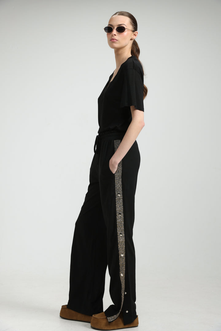 Popper Black/Rhinestones Joggers