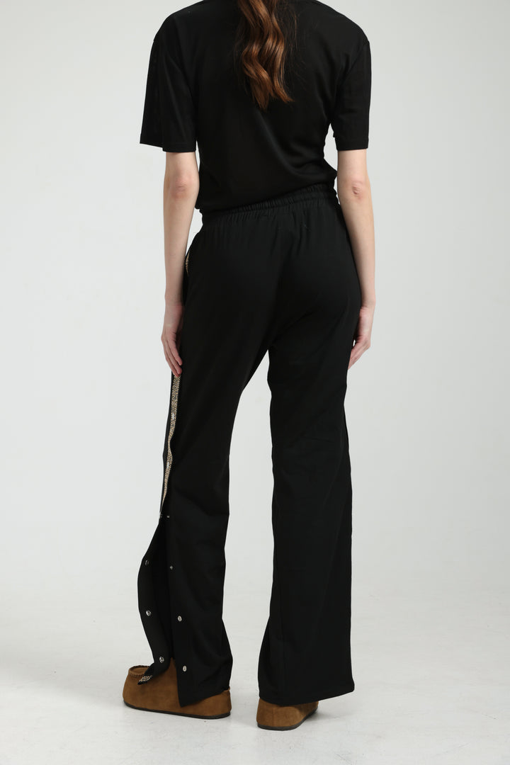 Popper Black/Rhinestones Joggers