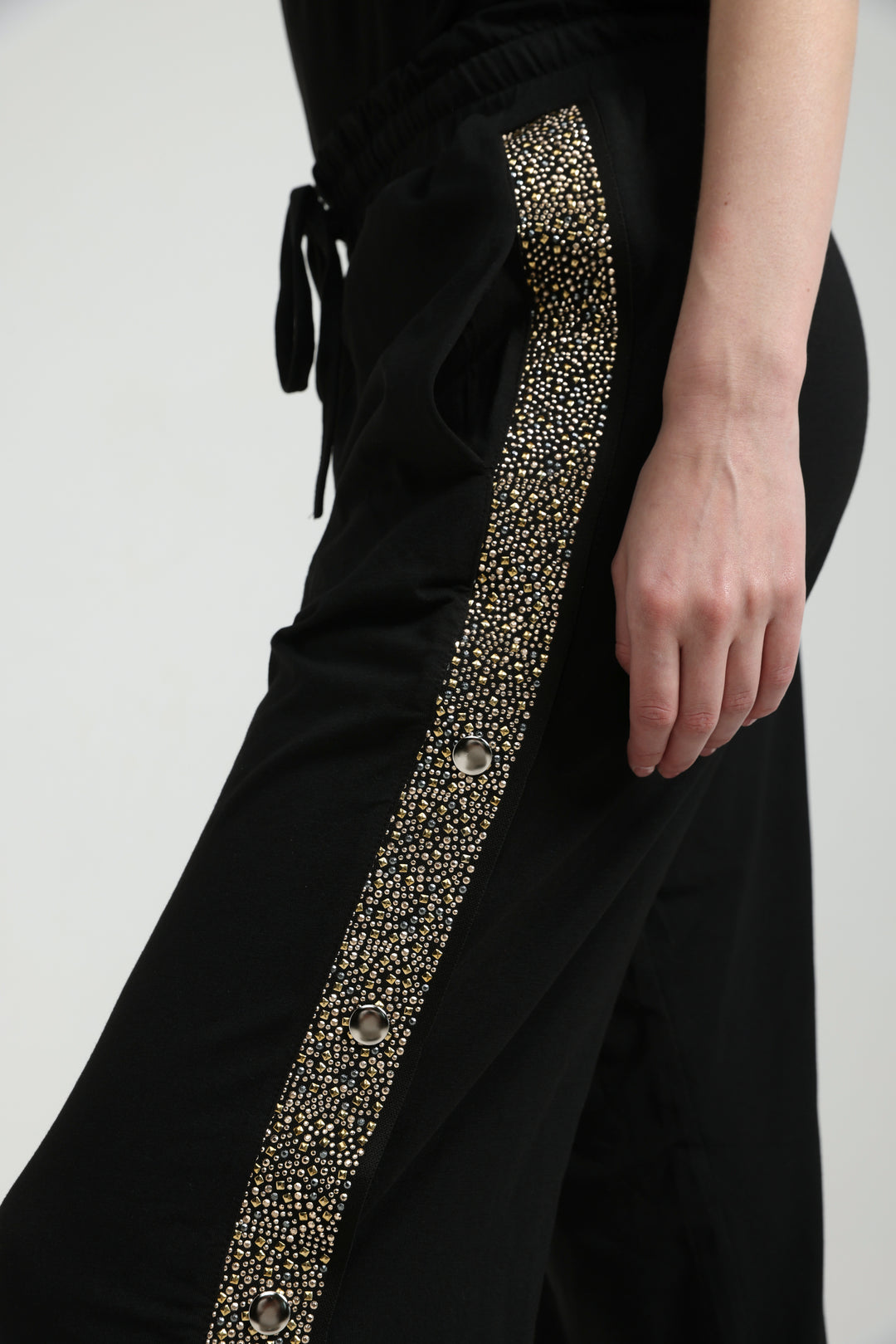 Popper Black/Rhinestones Joggers