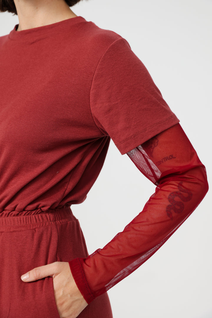 Attached Red Jumpsuit