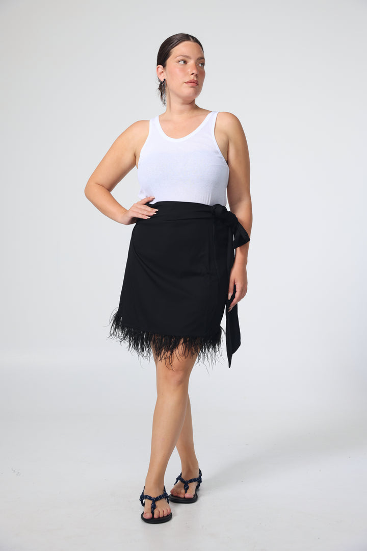 Burn Black Wrap Skirt