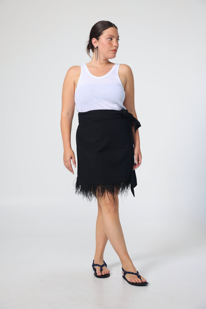 Burn Black Wrap Skirt