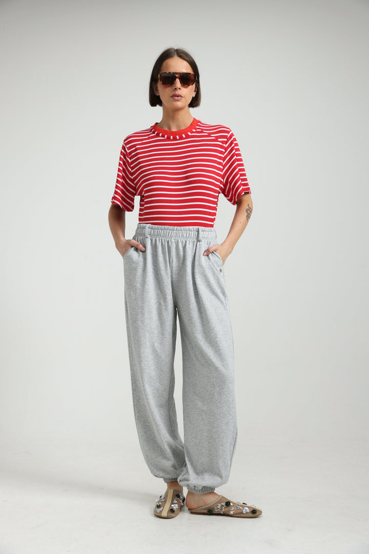 Candy Red Striped Bodysuit