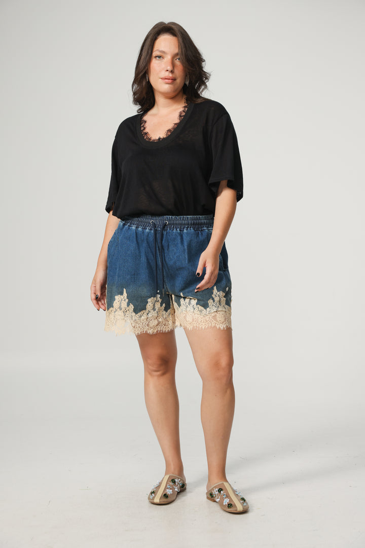 Star 350 Blue Denim Shorts