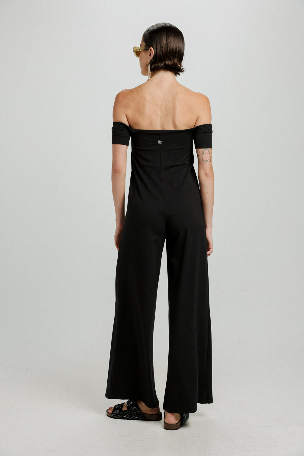 Eye Off Shoulder Black Jumpsuit