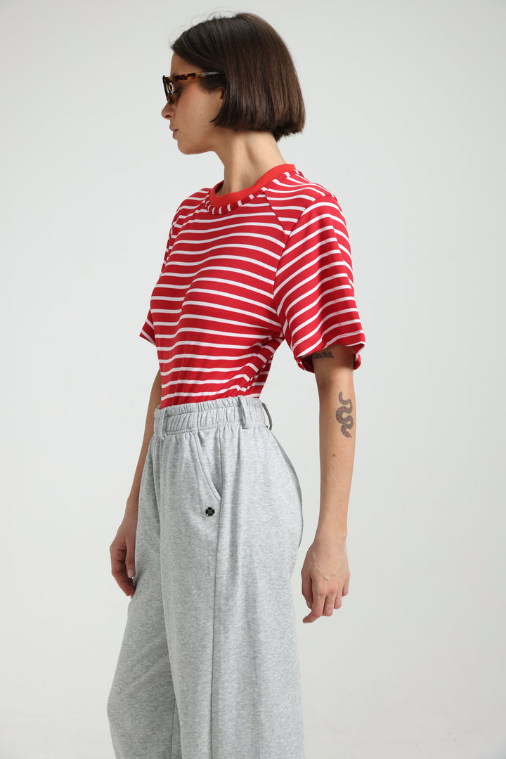 Candy Red Striped Bodysuit