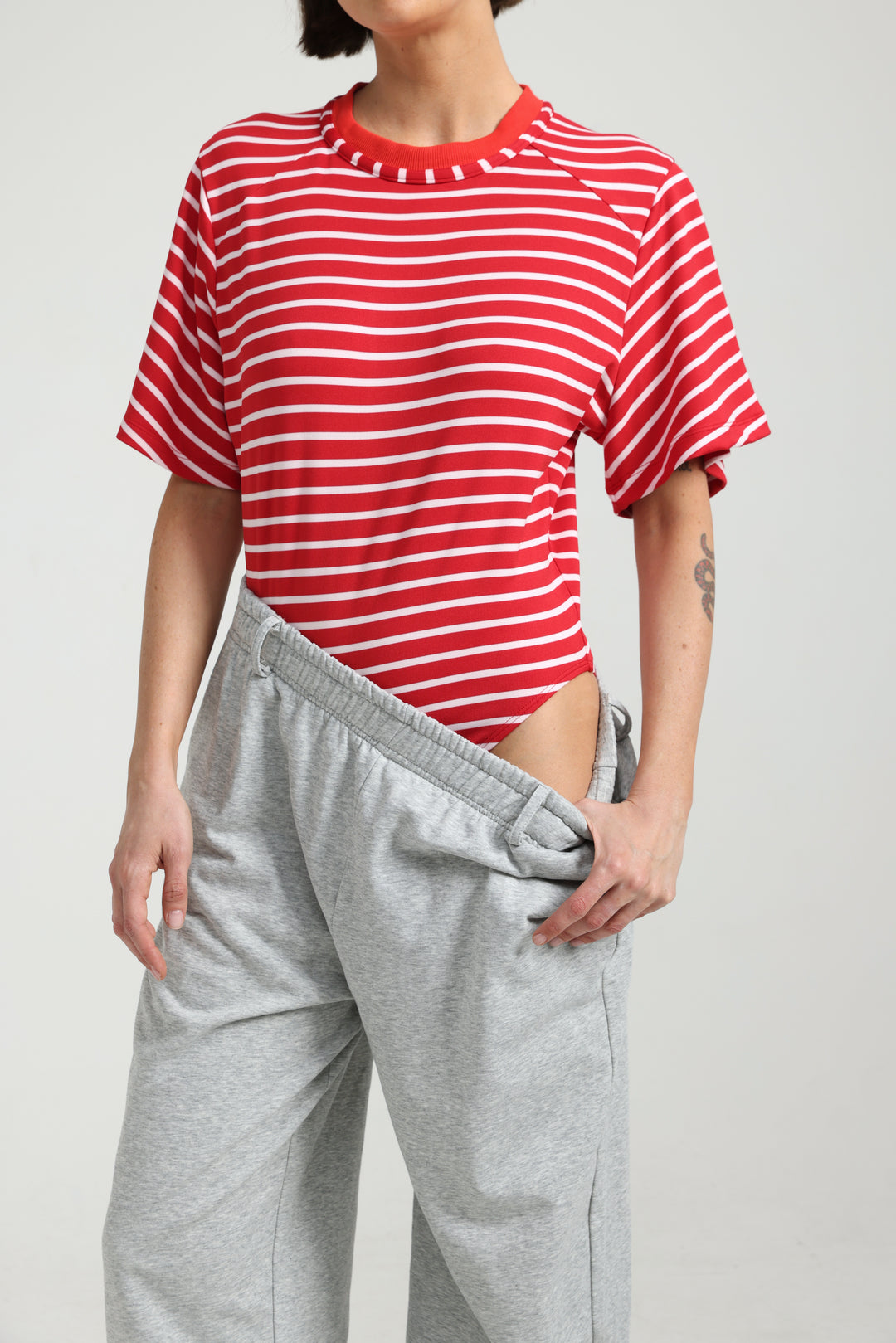 Candy Red Striped Bodysuit