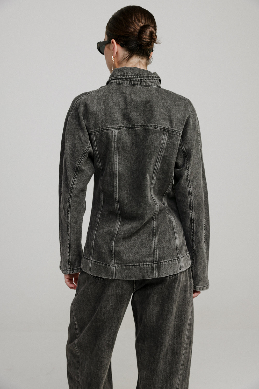 ג'קט ג'ינס שחור Stories Black Denim Jacket גב