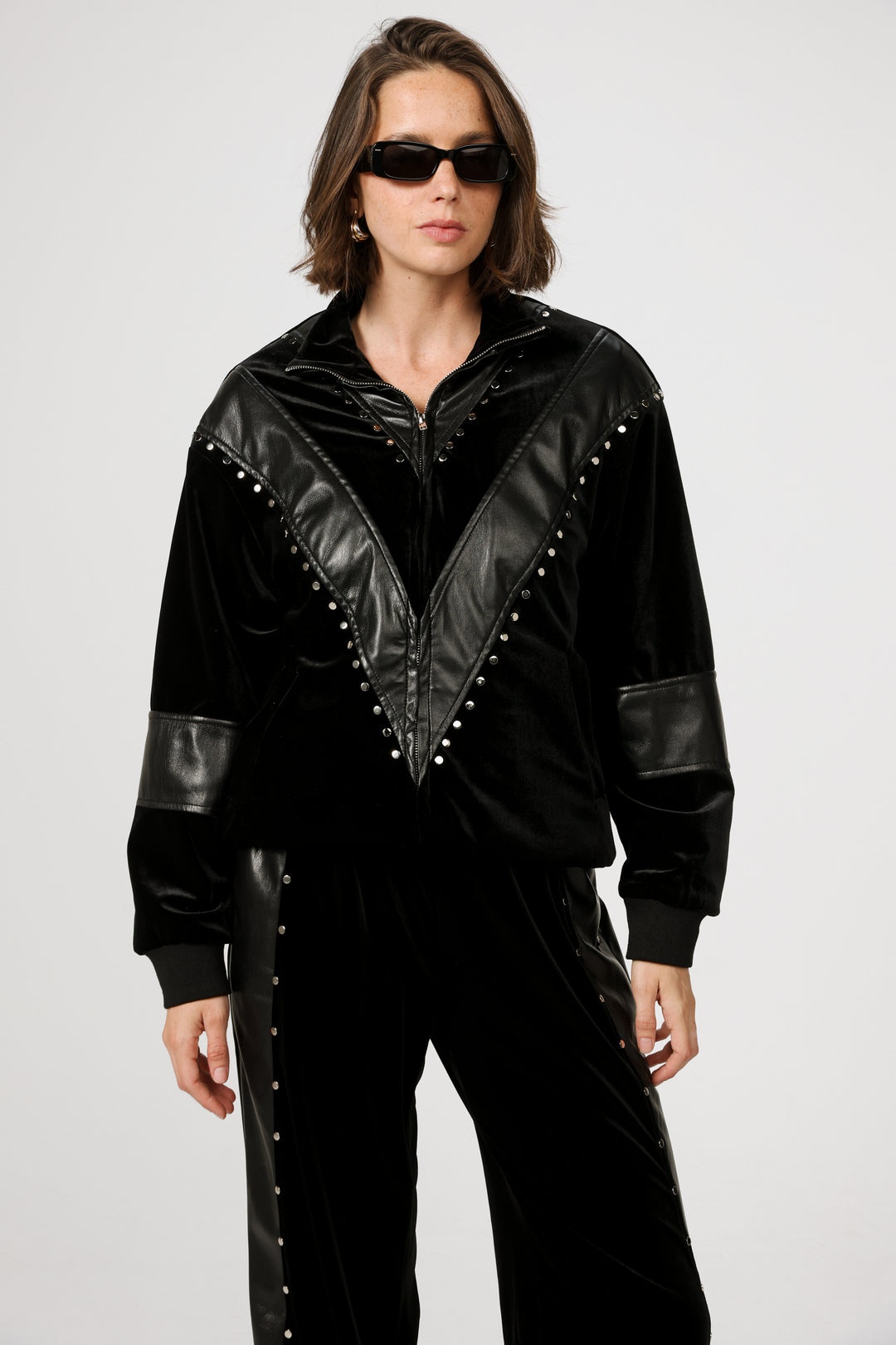 Studded Black Velvet Jacket