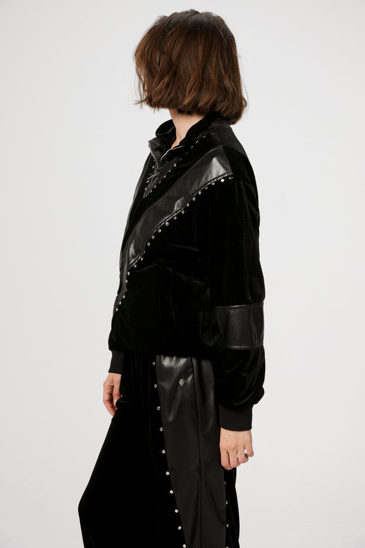 Studded Black Velvet Jacket