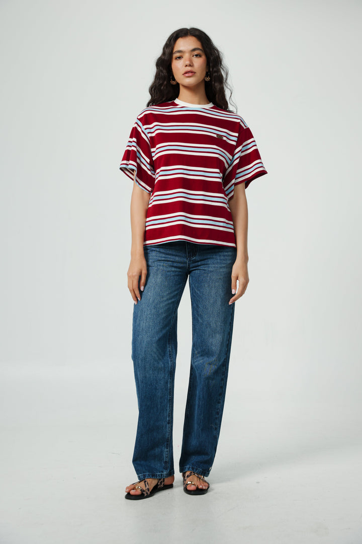 Federer Red Striped T-Shirt