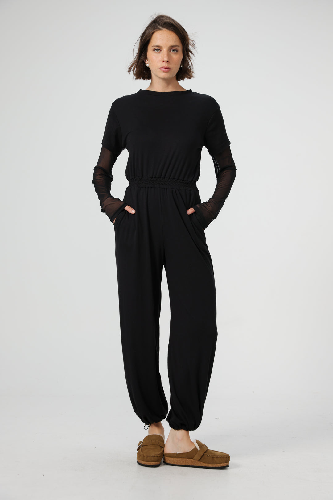 Attached Black Jumpsuit