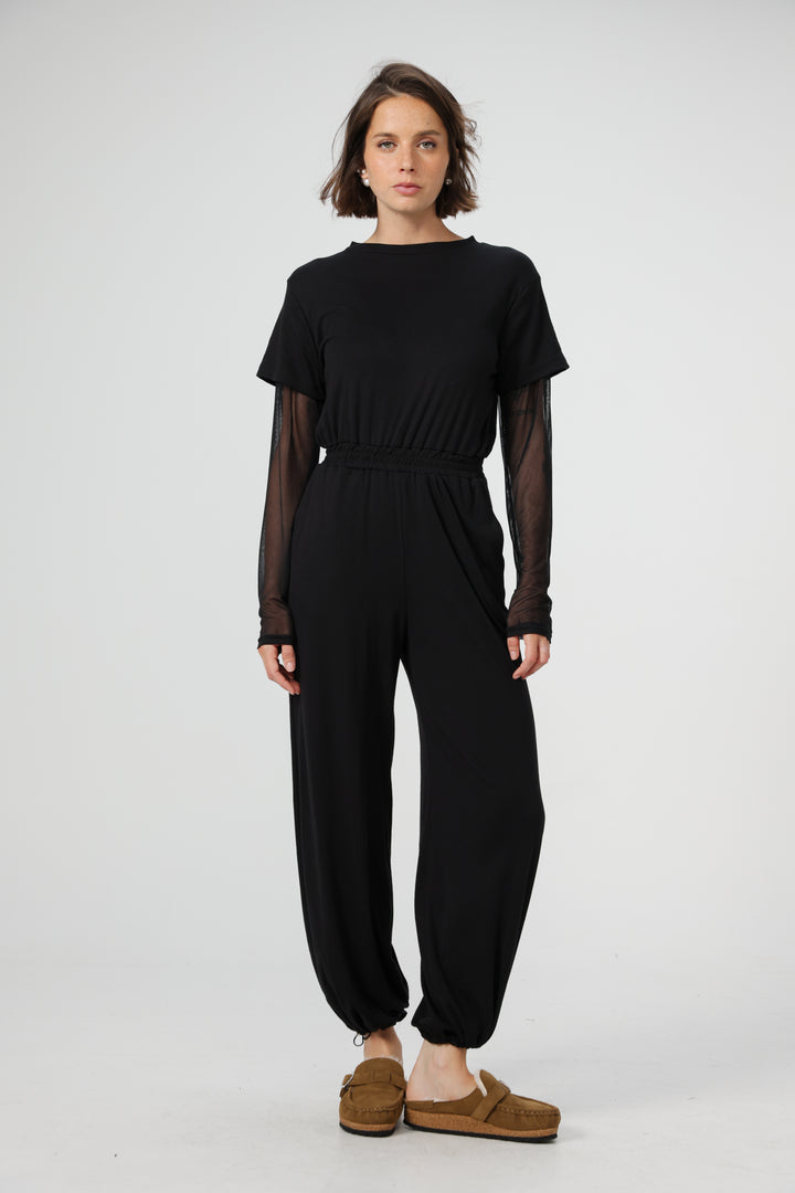 Attached Black Jumpsuit