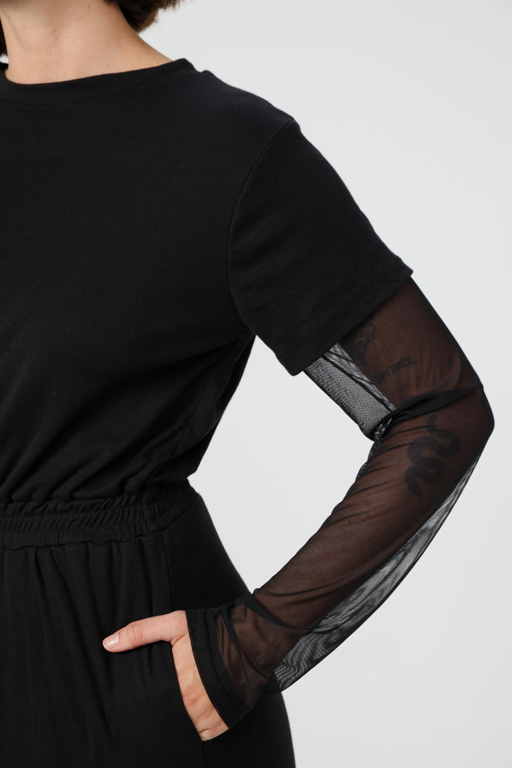 Attached Black Jumpsuit