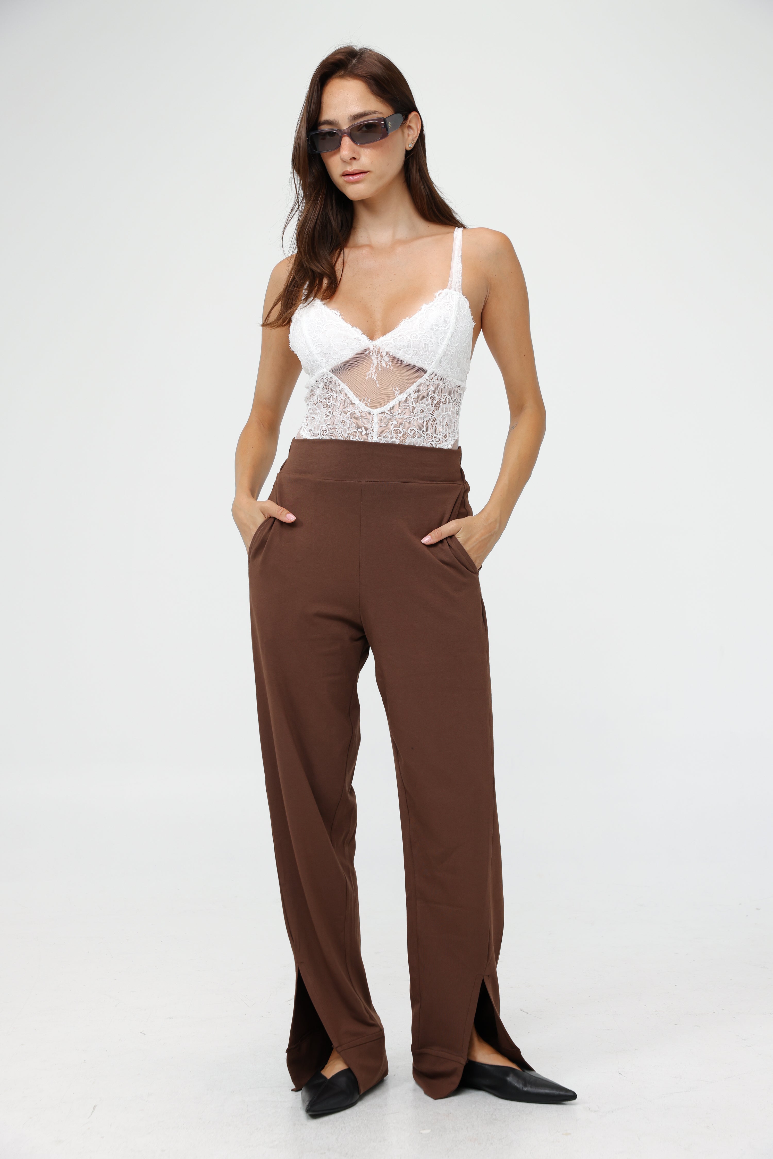 【BAON】Minami Brown Washing Cotton Wide Pants OK Brown Bottoms – SEESTARZ