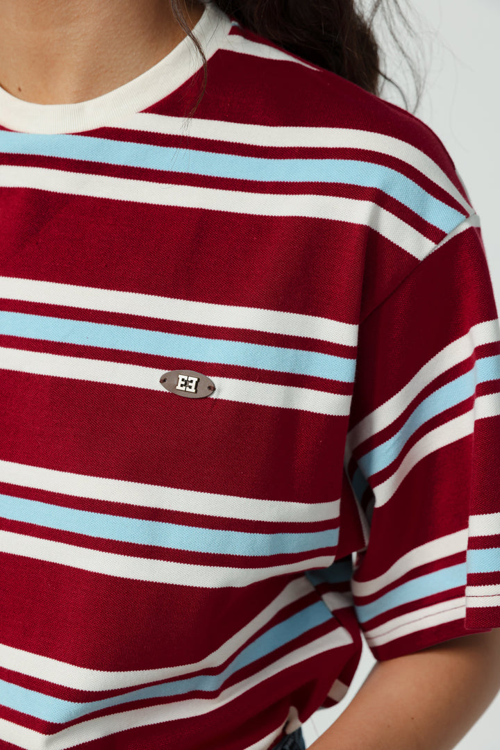 Federer Red Striped T-Shirt