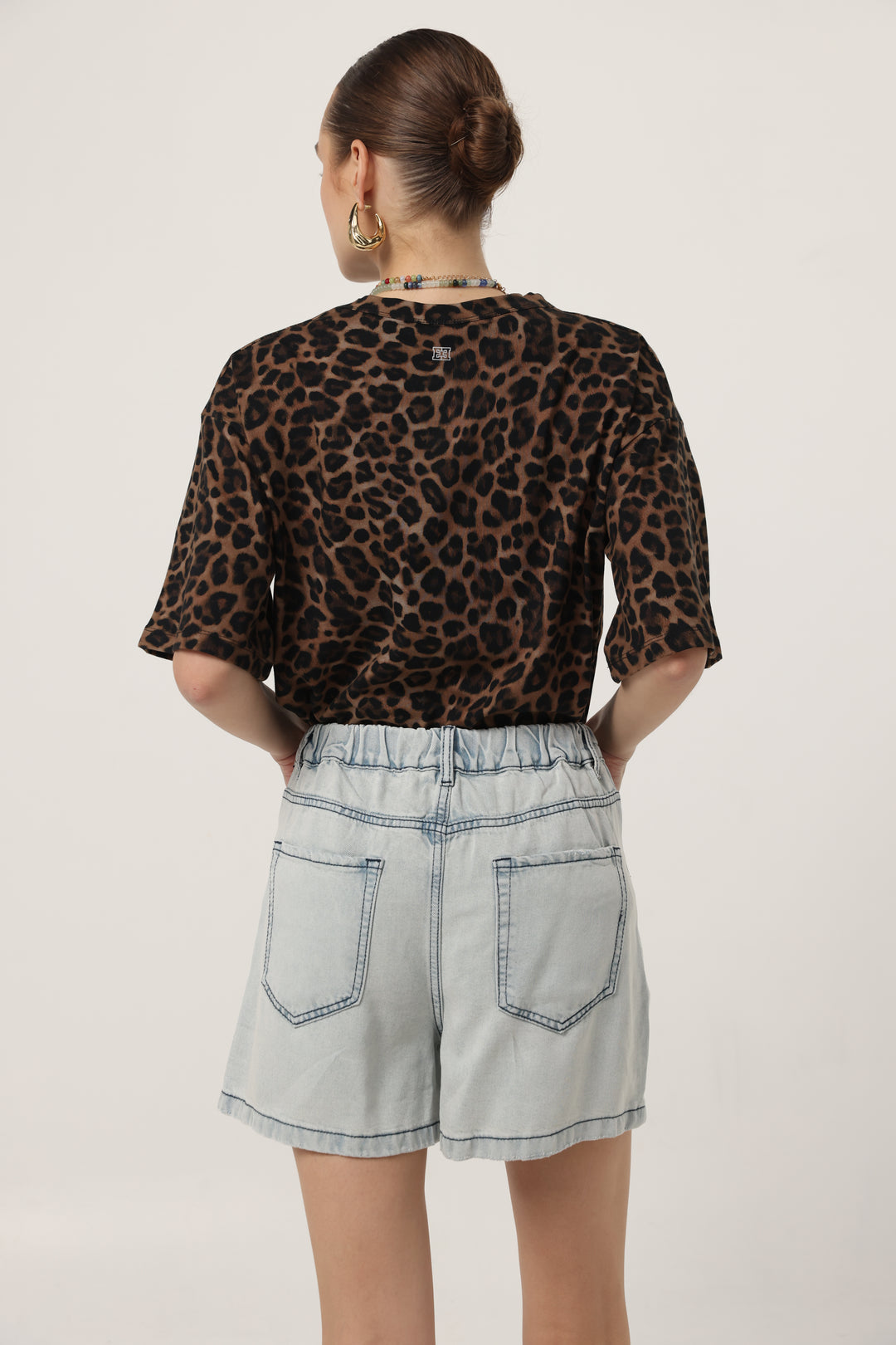 Lion Sky Blue Denim Shorts